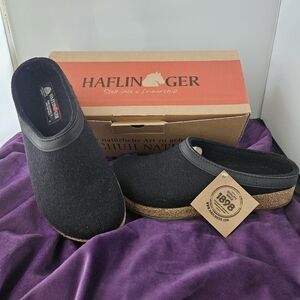 Haflinger Black Wool Slippers